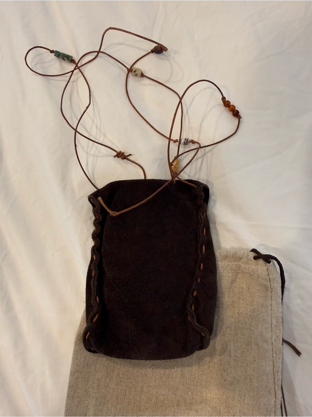 Henry Beguelin Brown Suede Crossbody Pouch - Picture 2 of 4
